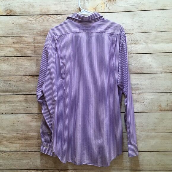 POLO RALPH LAUREN STANTON CLASSIC FIT SHIRT IN LILAC AND WHITE STRIPES - Picture 6 of 7